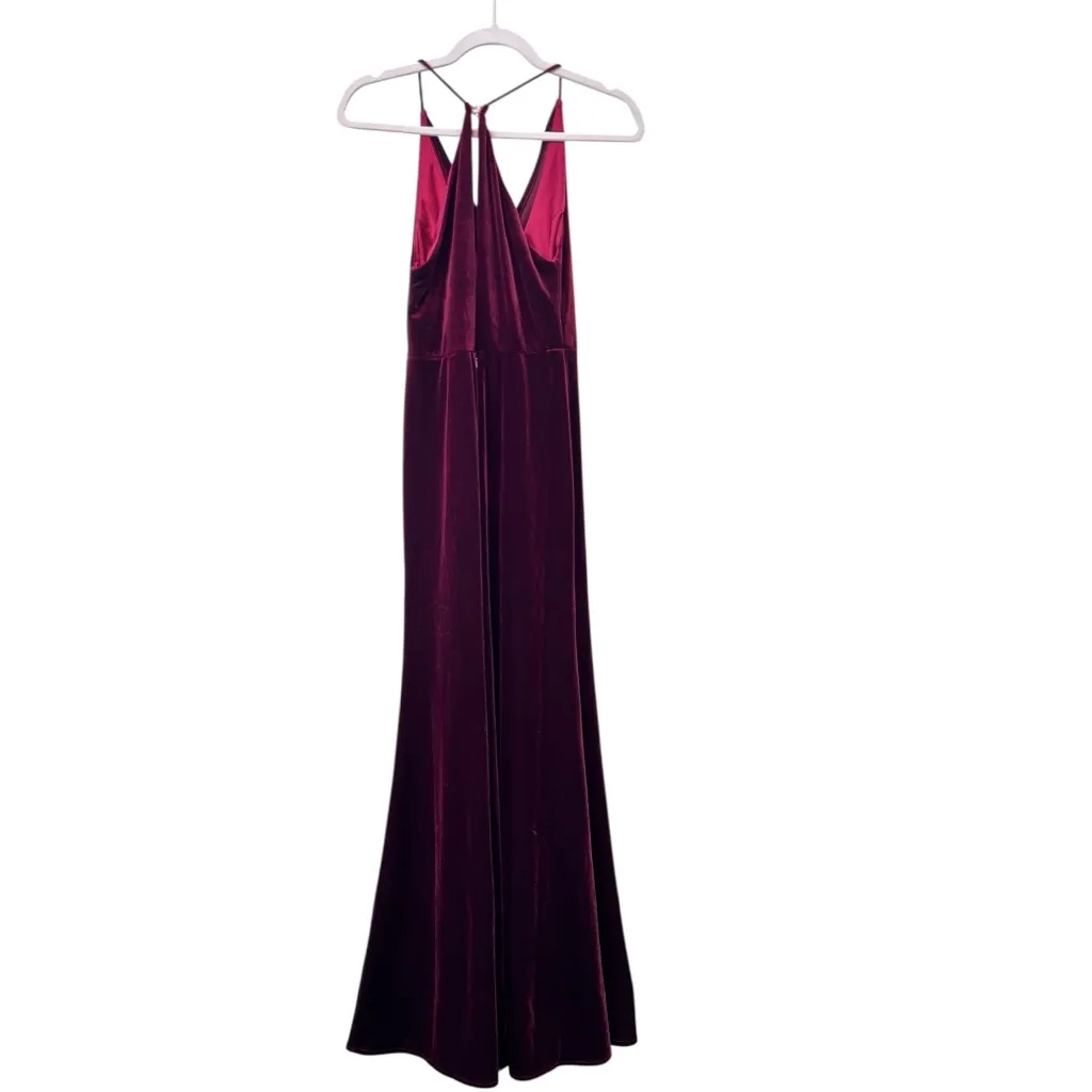 Jenny Yoo Red Velvet Sullivan Sleeveless Bridesmaid Maxi Dress Cowl Neck size‎ 2 - Image 7