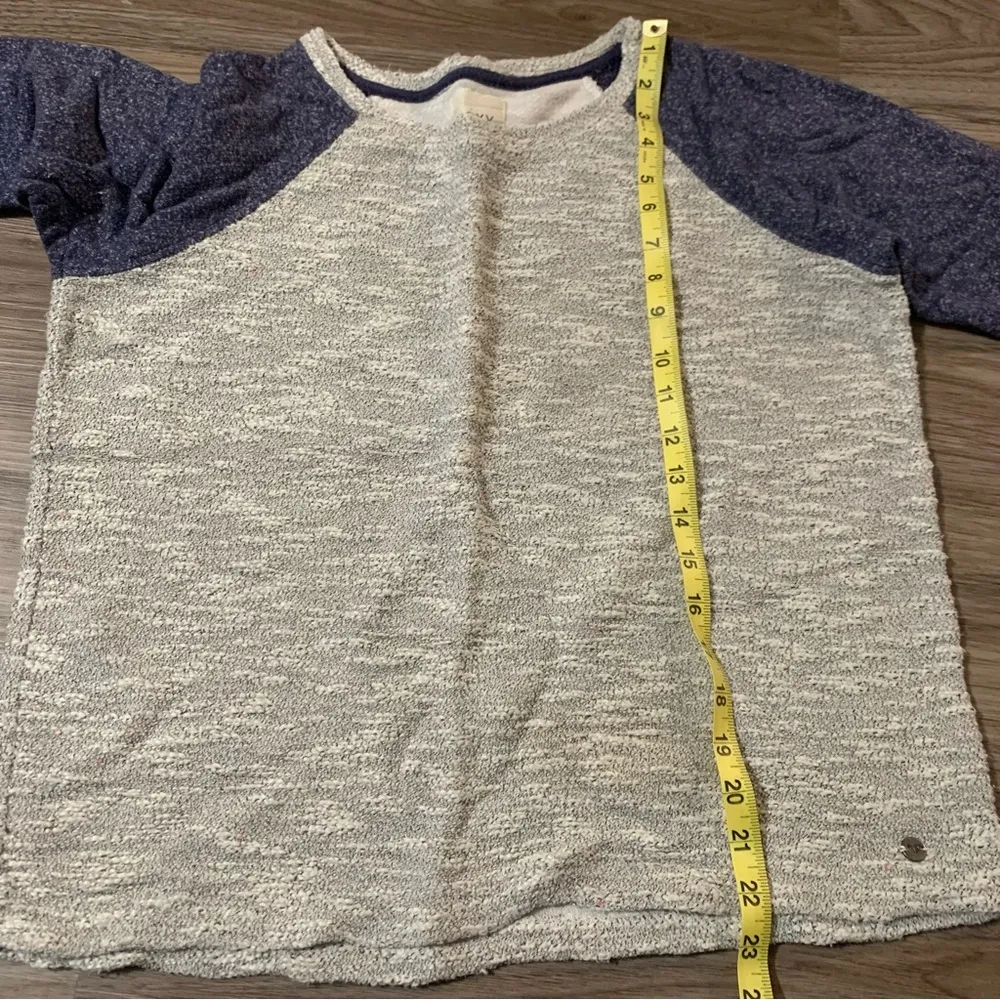 Roxy Grey Neon Pink Confetti Blue Long Sleeve Sweater; Large - Image 6