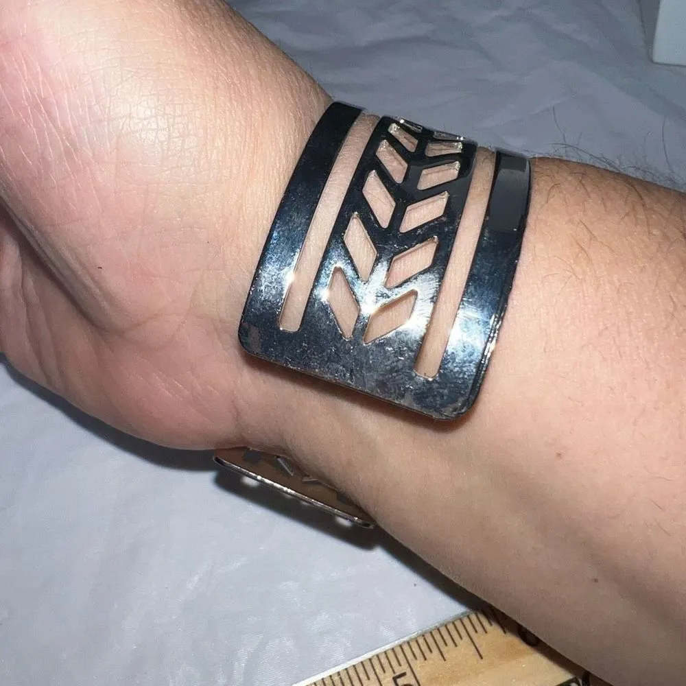 Genmul Love‎ Cuff Bracelets for Women Stainless Steel Bracelet Silver - Image 3