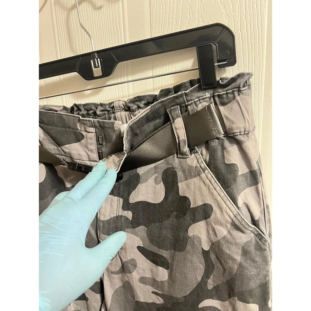 Hollister Jogger Pants Womens Large Gray Camo Ultra High-Rise Tapered - Image 8