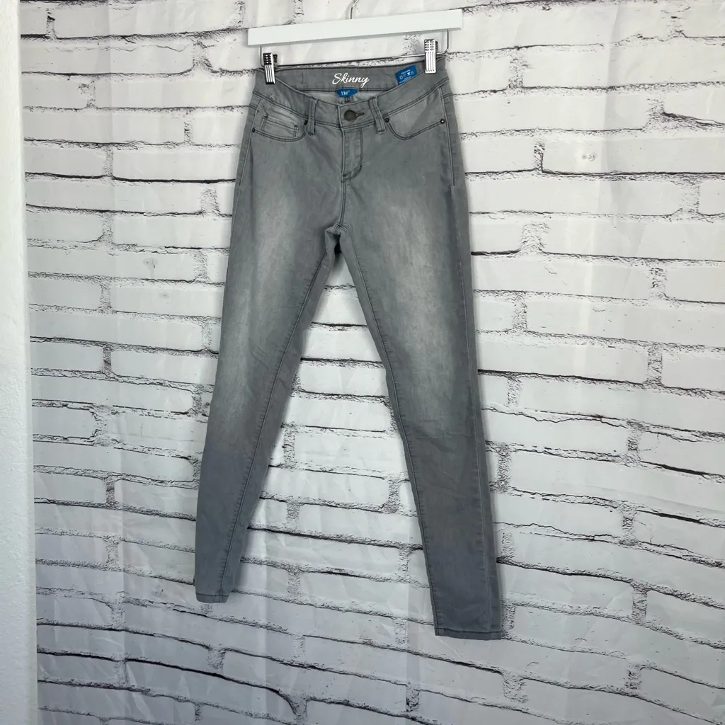 YMI Skinny Jeans Charcoal Gray Wash Mid Rise Women’s Size 5 Stretch Denim Grunge - Image 8