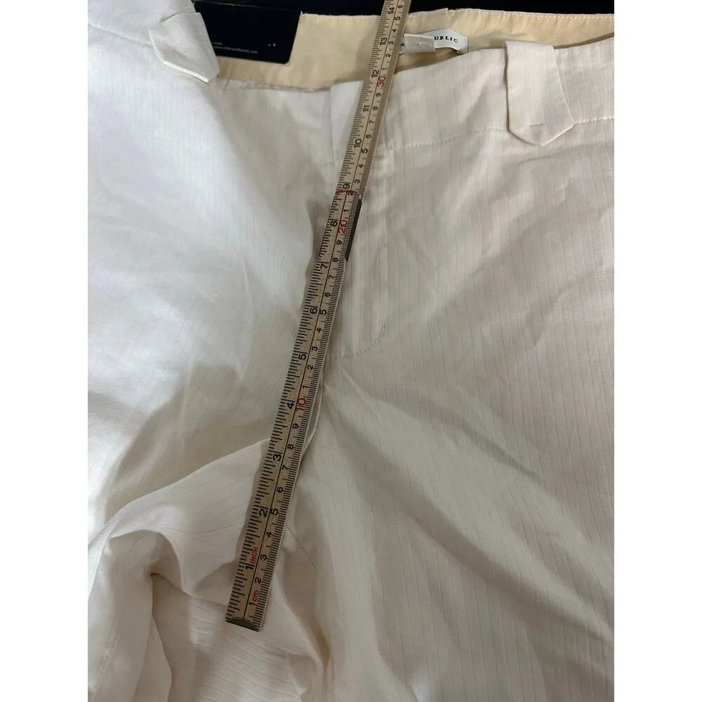 Banana Republic Cotton Silk Blend Pants Women 14 Neutral Light Academia Preppy - Image 6