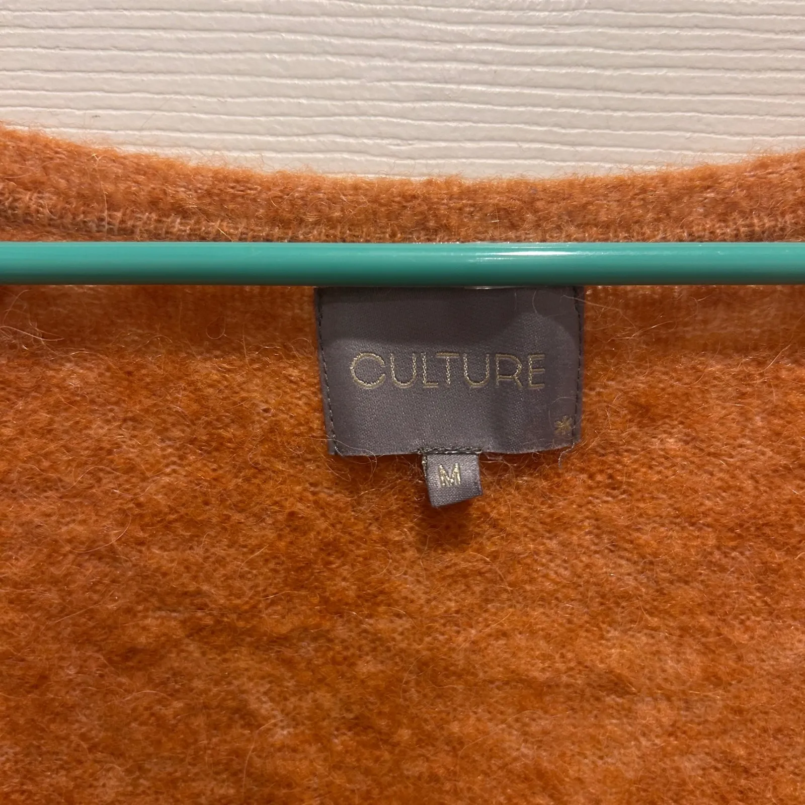 Culture Cardigan Sweater Womens Medium Brown Open Front Alpaca Wool Blend - Image 3