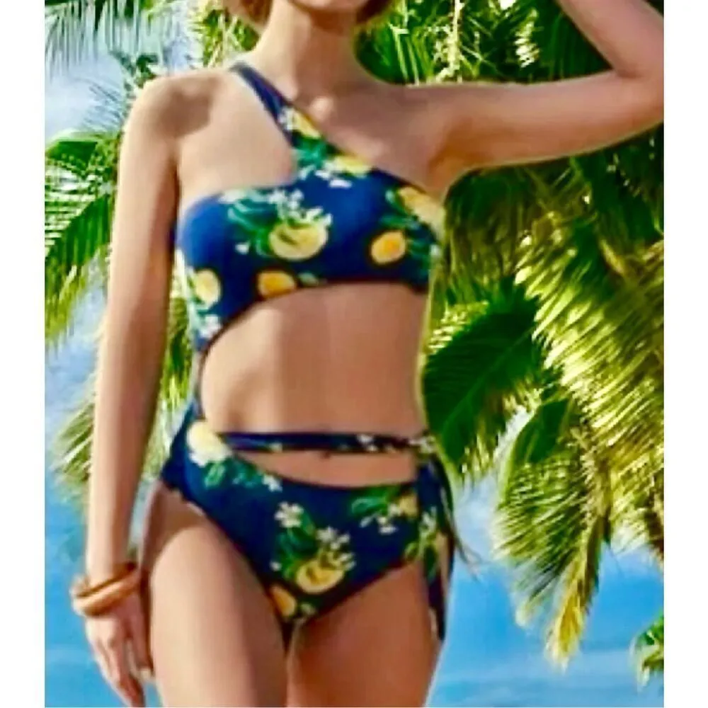 New. WET L.A lemon navy swimsuit. Small. Retails $228 - Image 7