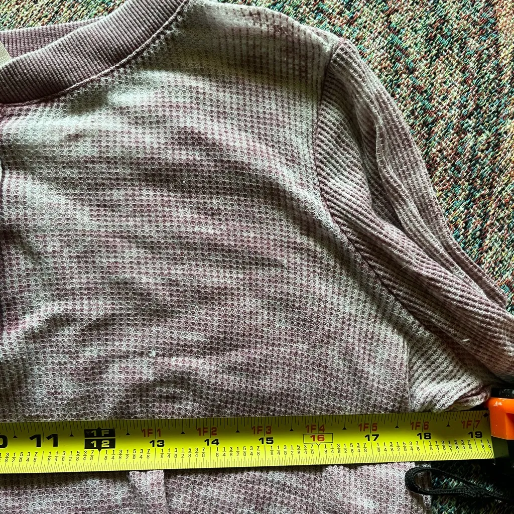 Self Esteem Pink Faded Cropped Polo Sweatshirt 1/4 Button Lightweight SZ S - Image 10