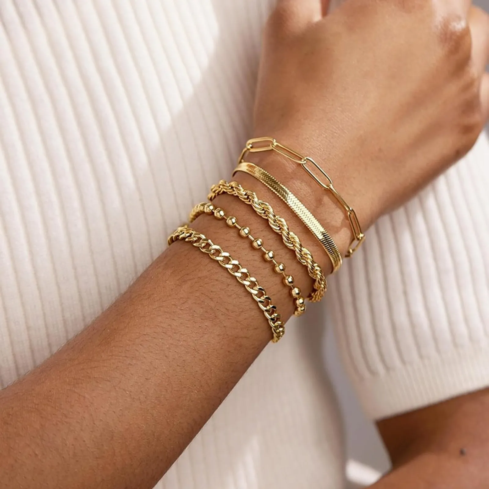 Gold Bracelets for Women,Dainty Bracelets Set for Women Trendy, Gold Bracelets - Image 5