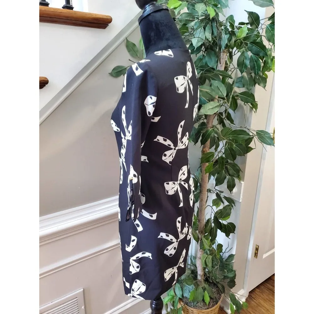 Banana Republic Womens Black 3/4 Sleeve Round Neck Knee Length Dress Petite 00 - Image 6