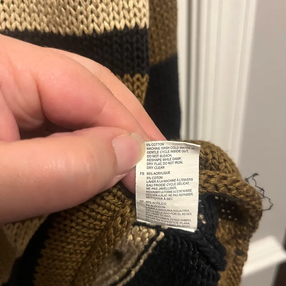 Women’s RDI Stripped Boat Neck Knit Sweater Earthy Tones XL Casual - Image 4