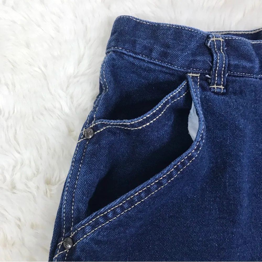 Vintage 50s Bareback Tapered Leg Cuffed Mom Jean Rockabilly Dark‎ Wash Size 0 Blue - Image 6