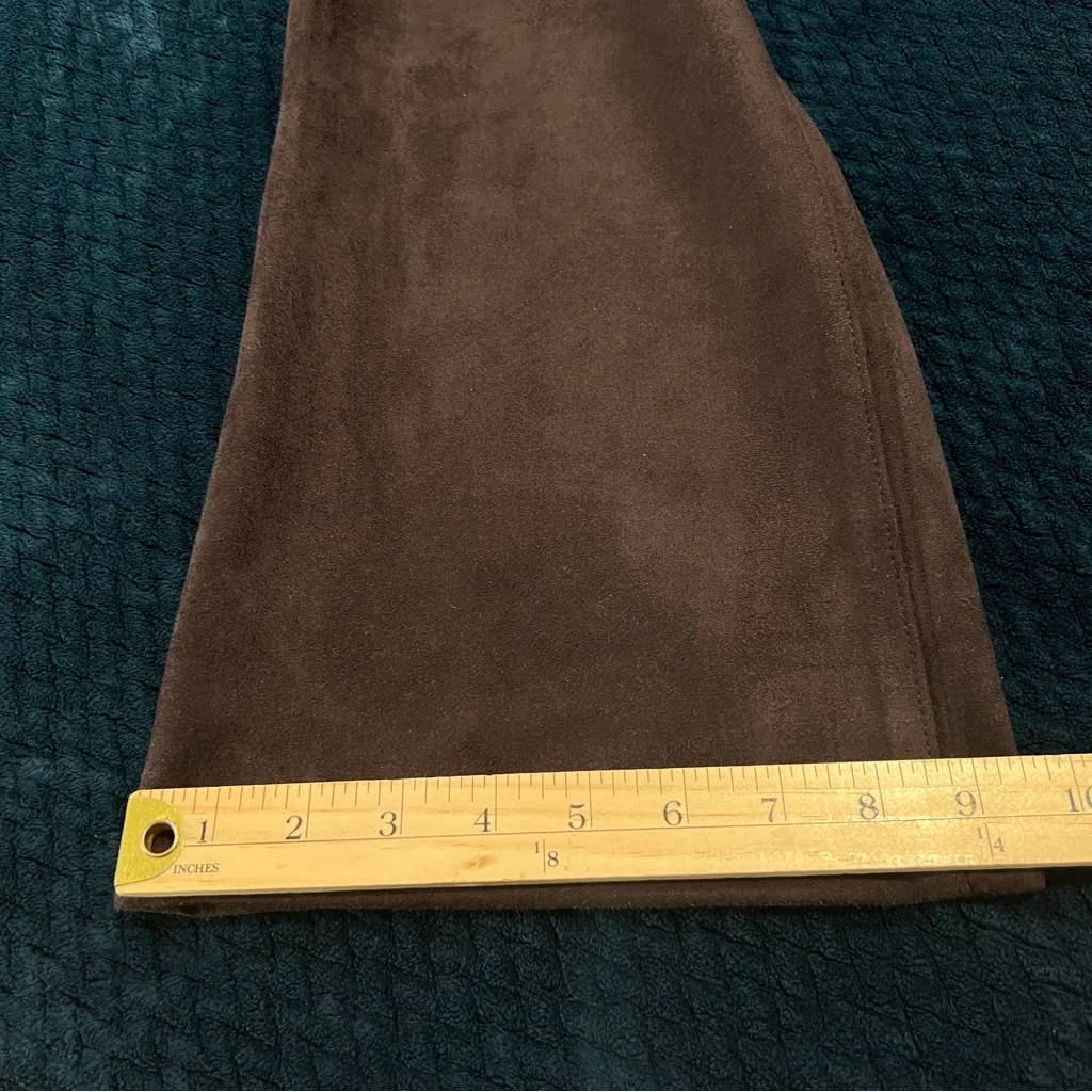 BANANA REPUBLIC Vegan Horse Hair Suede Low Rise Bootcut‎ Jean Pants Purple Brown - Image 15