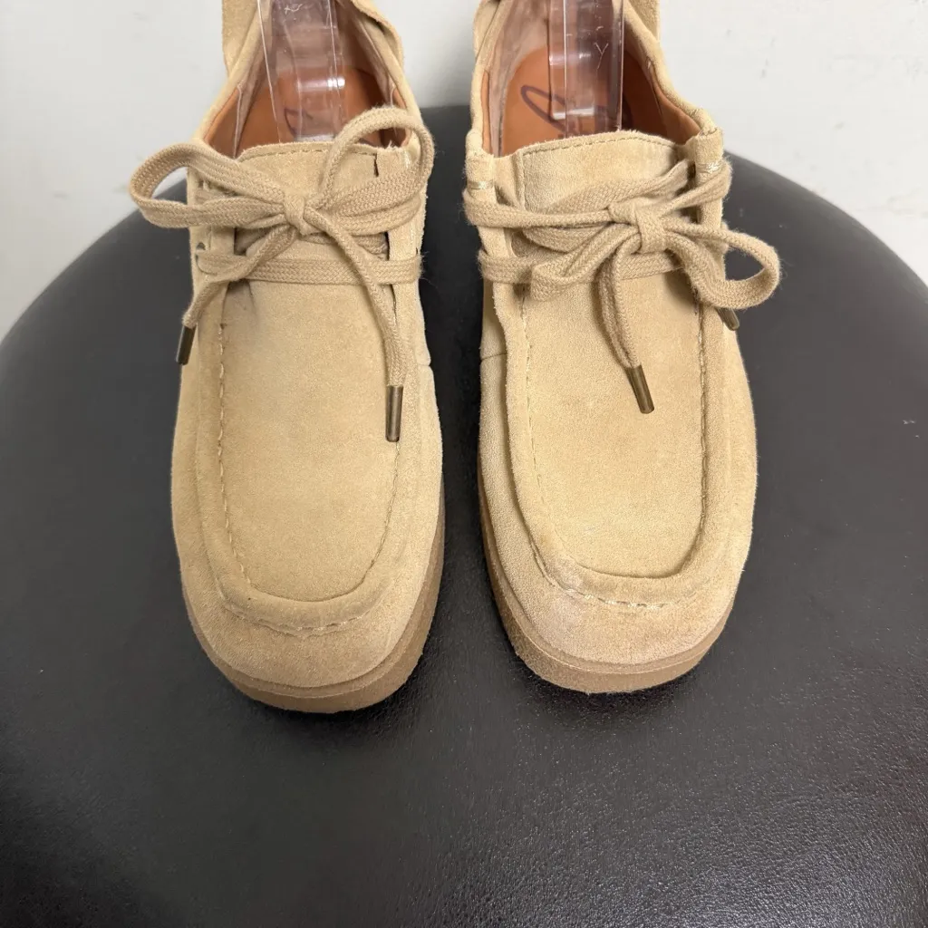 Zodiac Sand Tan Suede Leather Platform Fern Square Toe Chukka Lace Up Shoes 8 M - Image 5