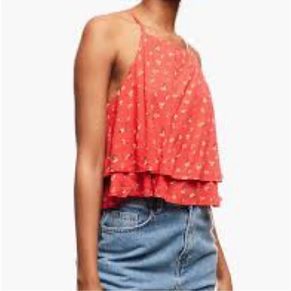 Forever 21 Red Ditsy Floral Strappy Back Cami Tank Top NWT Medium - Image 6