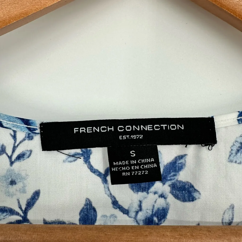 French Connection Blue White Floral Toile Maxi Dress size Small NWT Short Sleeve - Image 9