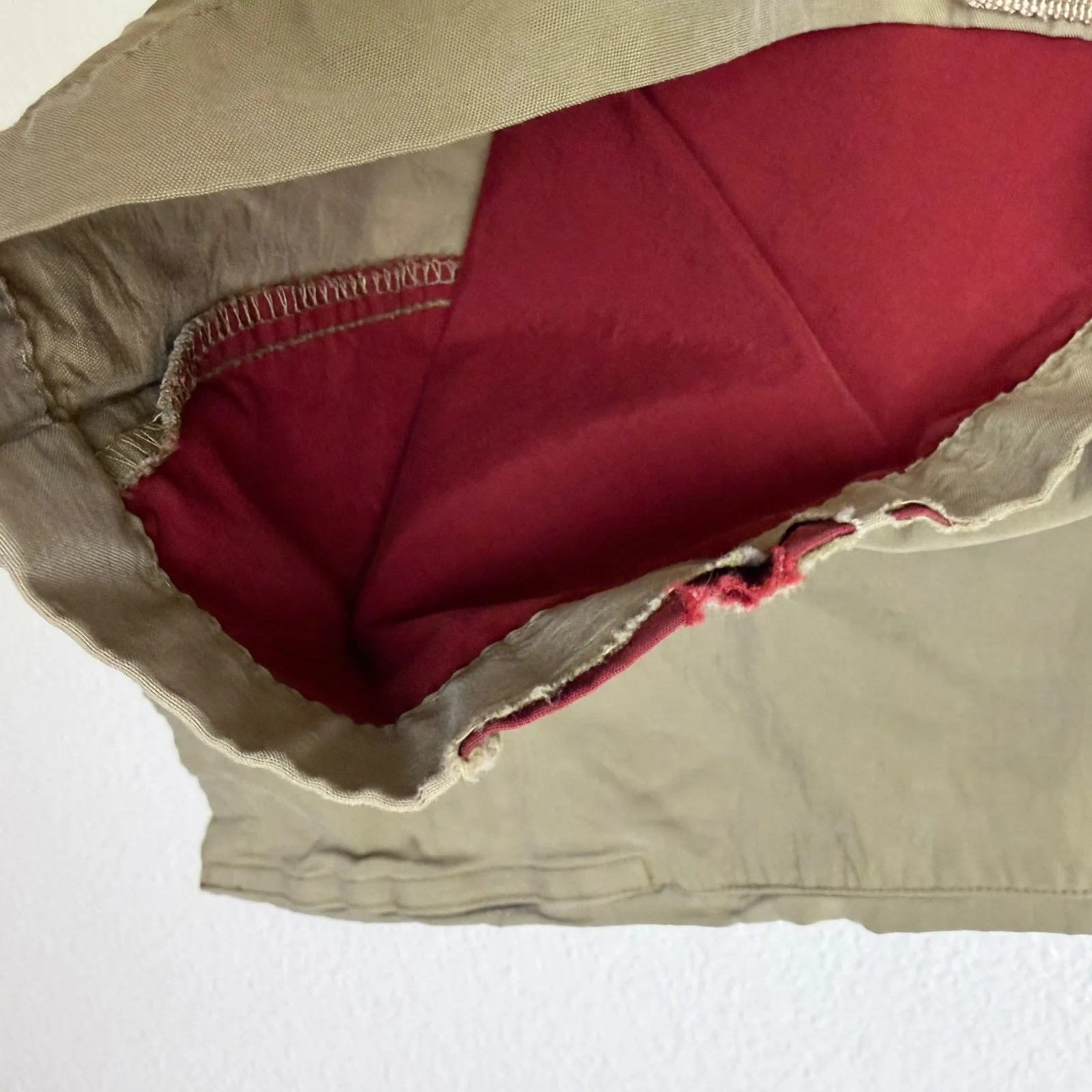 Vtg Abercrombie & Fitch Cargo Pants Womens 4 Khaki Red Parachute Bootcut Y2K - Image 13