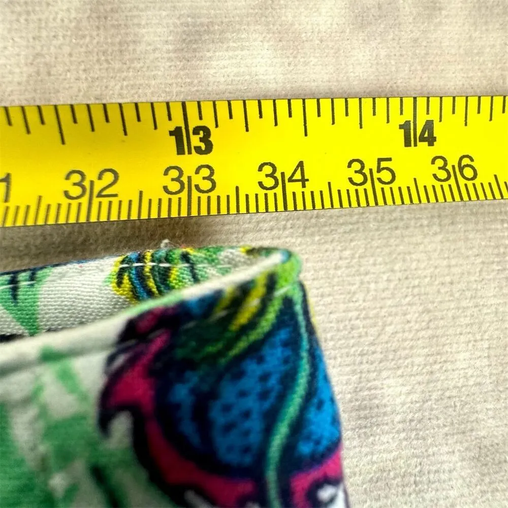 Women's Floral Dragon Print Shorts Tropical Parrot Palm Size S - Image 7