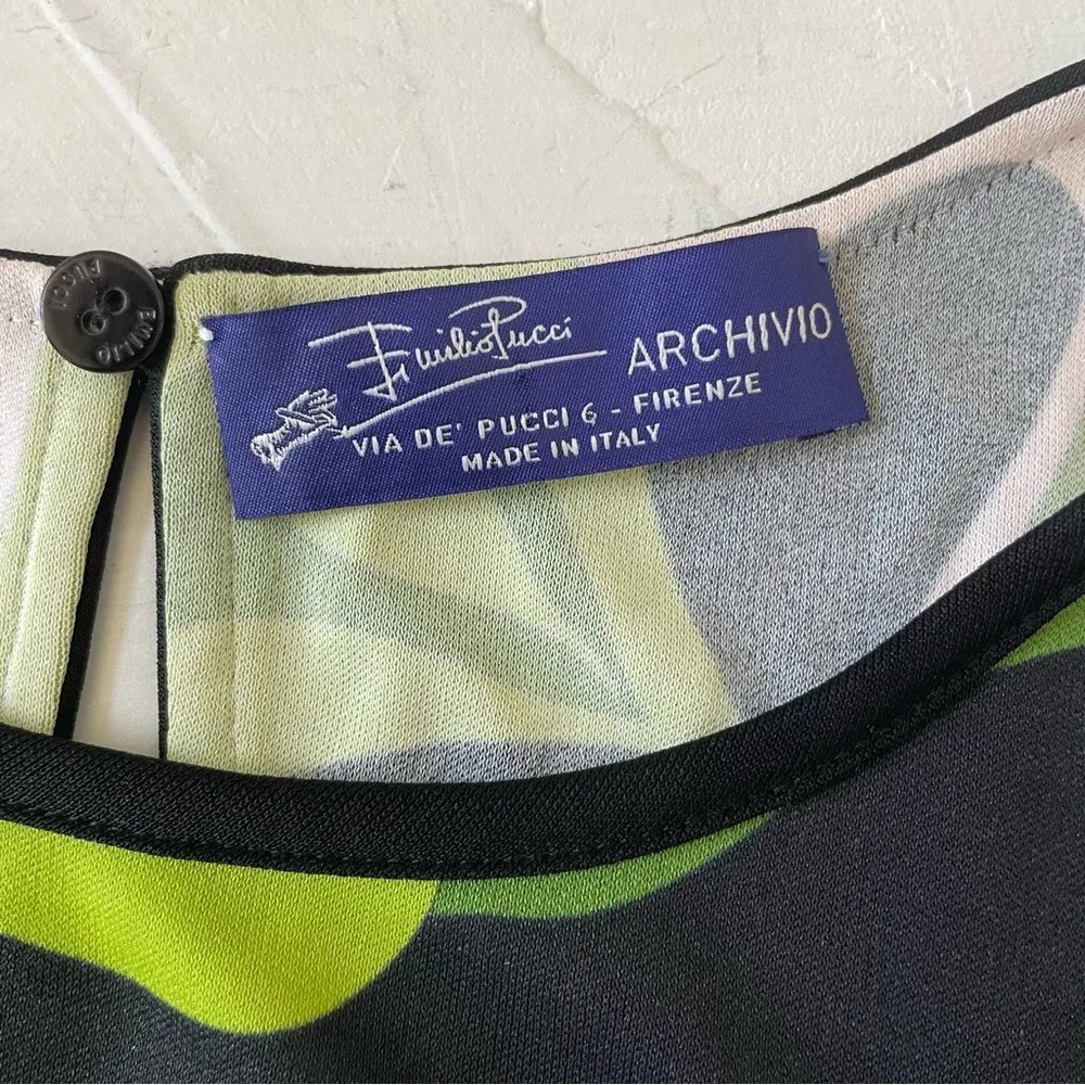 Emilio Pucci Womens Floral Dress Pink Green Black Sleeveless Size US 10 - Image 3