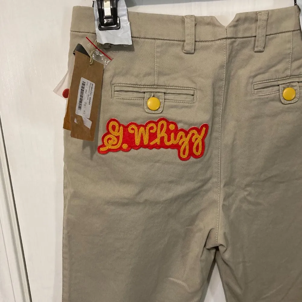 History Repeats women's G. Whizz patch Peace & Love button fly stretch khakis Tan Size undefined - Image 5