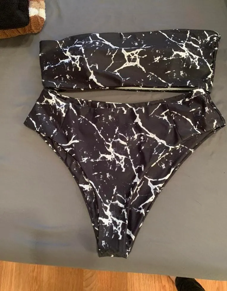 Marble High Waisted Bikini - Image 2