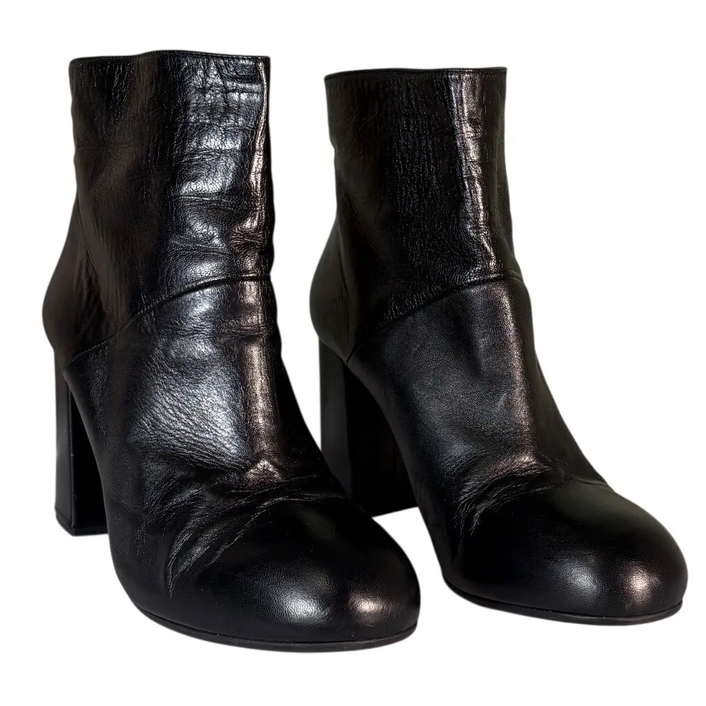 Marni Black Leather Block Heel Ankle Boots Size IT 38 size 8 - Image 3