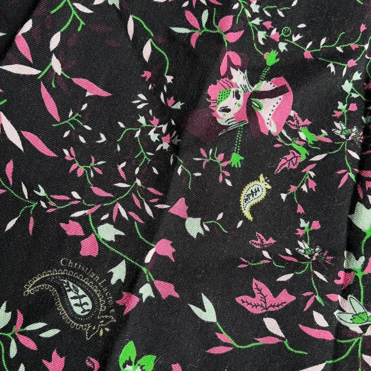 Christian Lacroix Patchwork Fairy Floral Print Silk Midi Skirt - Image 2