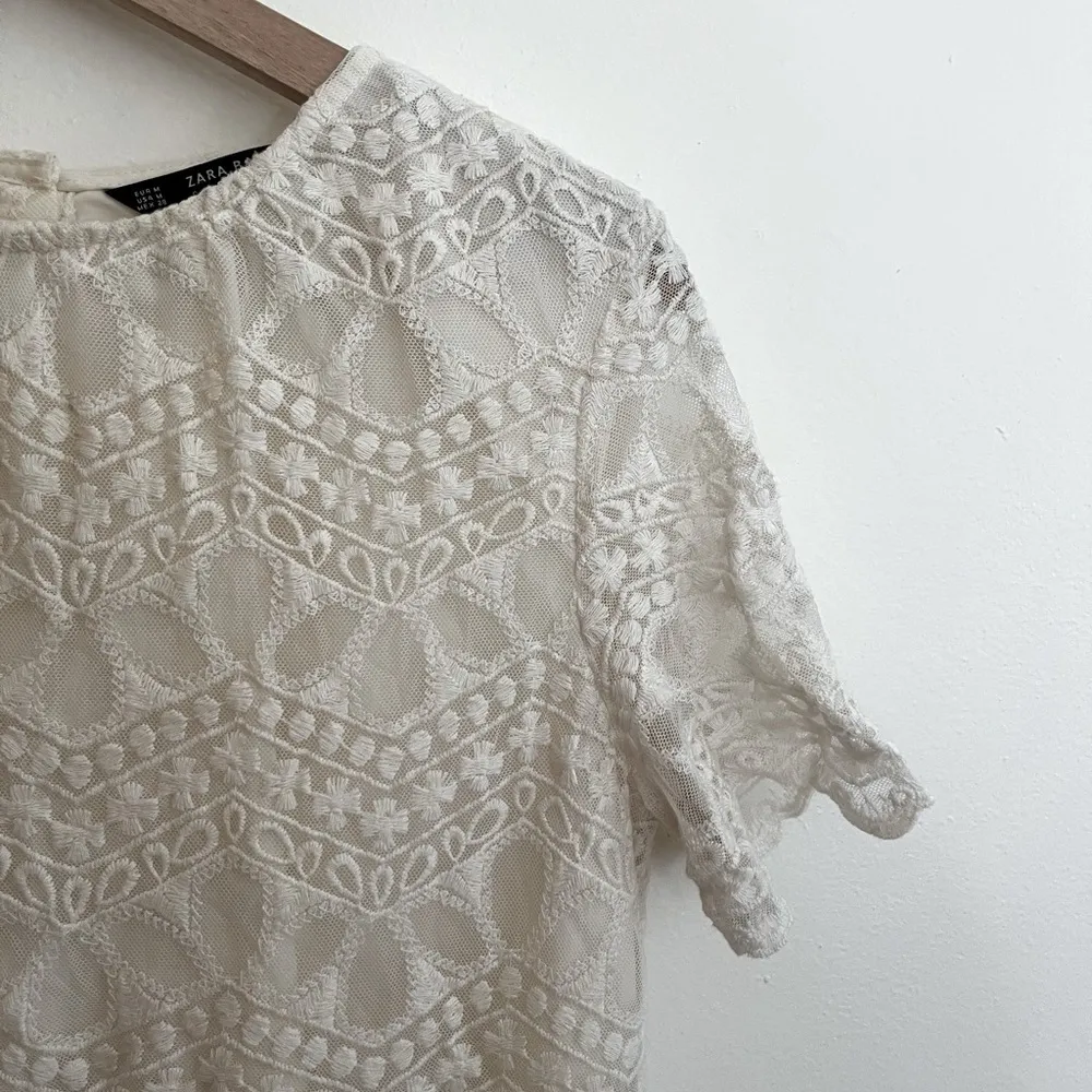 Zara Basic Ivory Lace Dress - Image 10