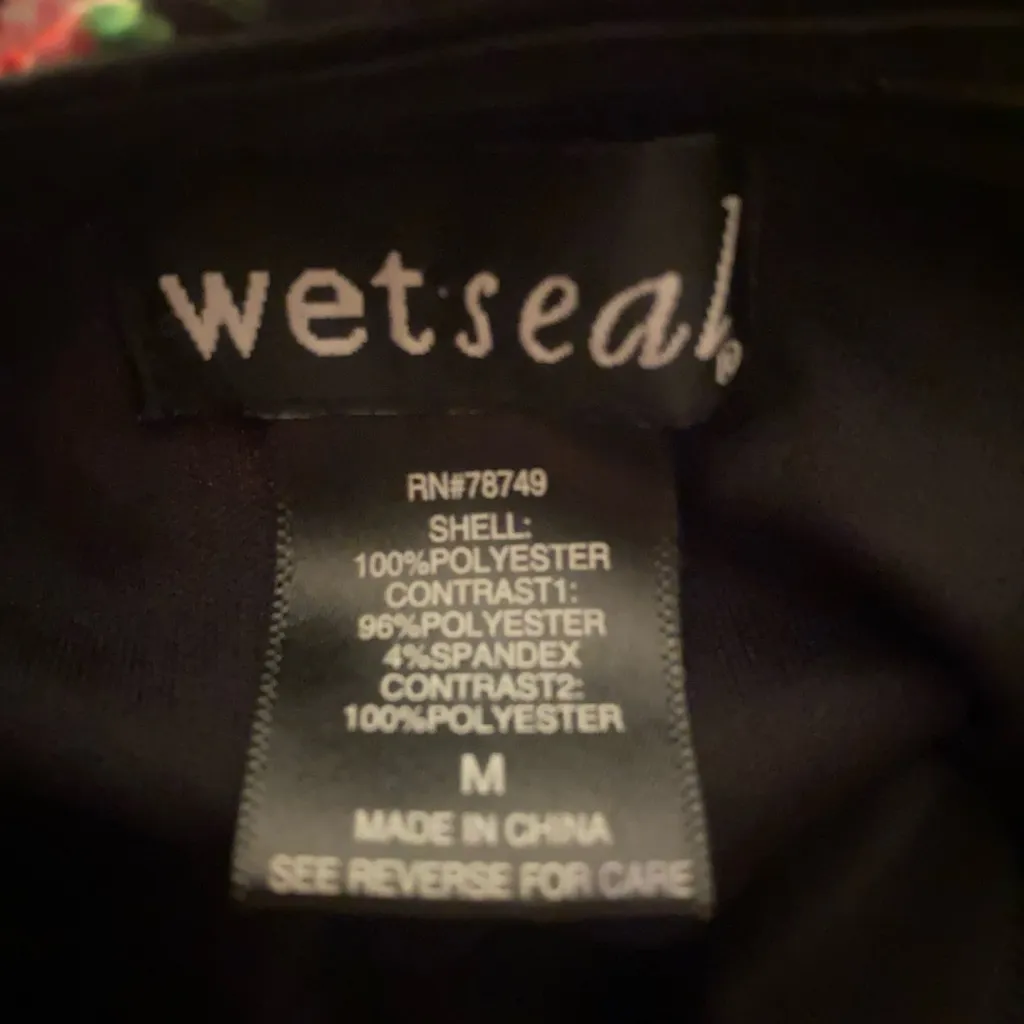 Wet Seal Womens Strapless Long Tunic Top Blouse M Black Floral Bust 36” 38” - Image 5