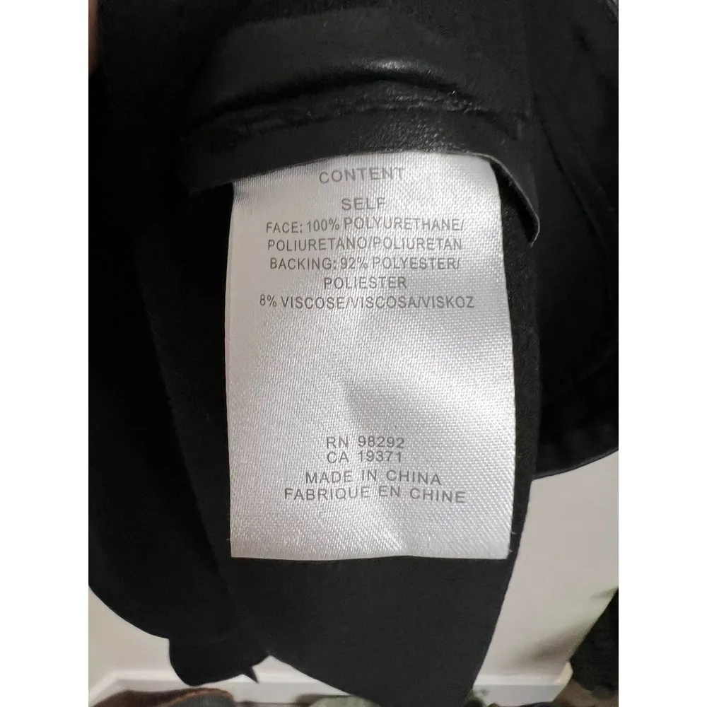 TIBI Black Faux Leather Long Sleeve Belted Midi Dress Size 10 - Image 10