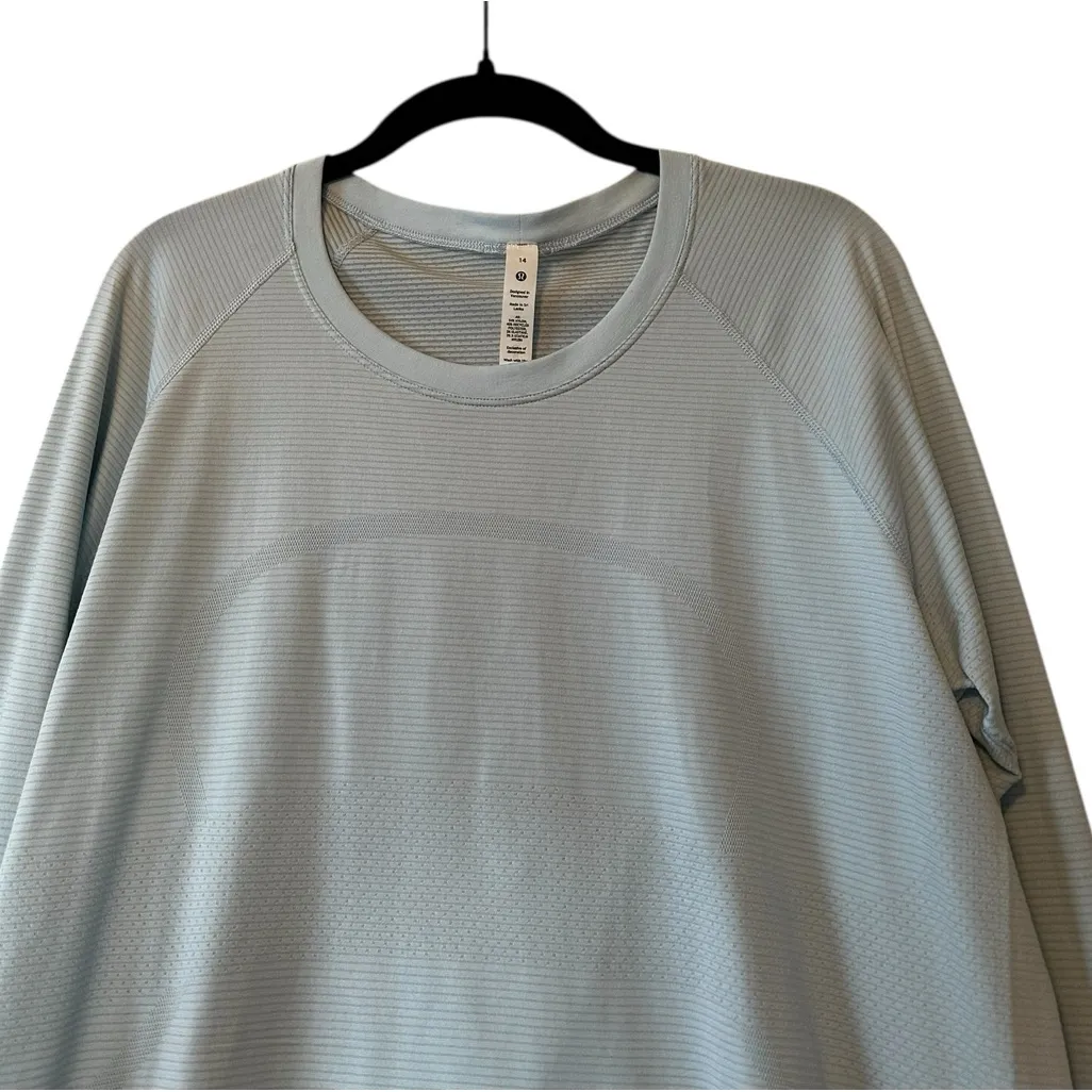 Lululemon Swiftly Tech Long Sleeve Shirt 2.0 *Race Length Powder Blue Size 14 - Image 3