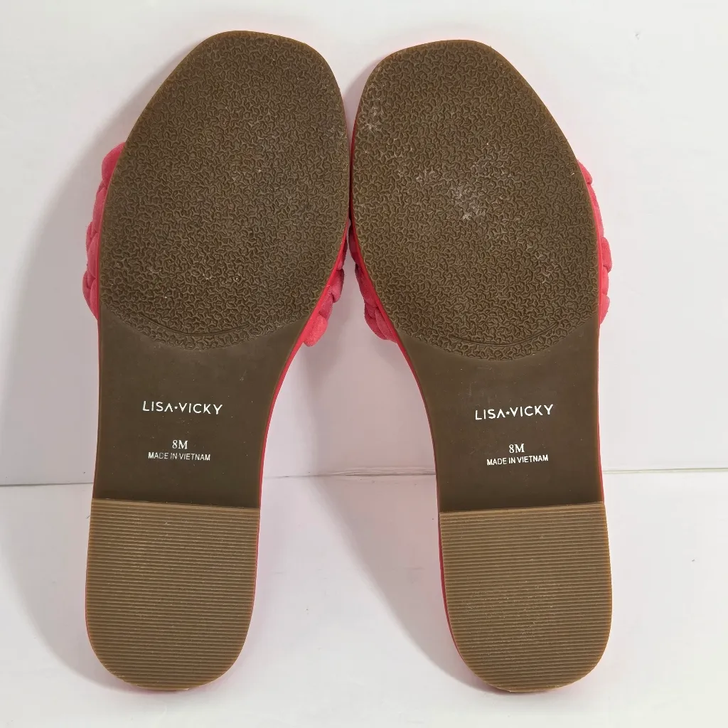 LISA‎ VICKY Mission Slide Sandal suede Red Size 8M - Image 5