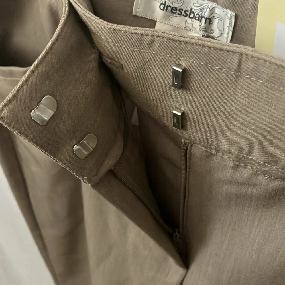 DressBarn: Tan Khaki Cropped Pants- with buttons on side of pants- slim leg- 16 - Image 11