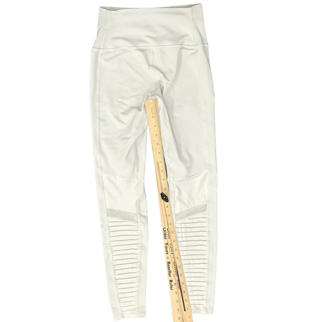Alo Ivory White High-Waist Moto Mesh Leggings size XS Athleisure Yoga Workout - Image 7