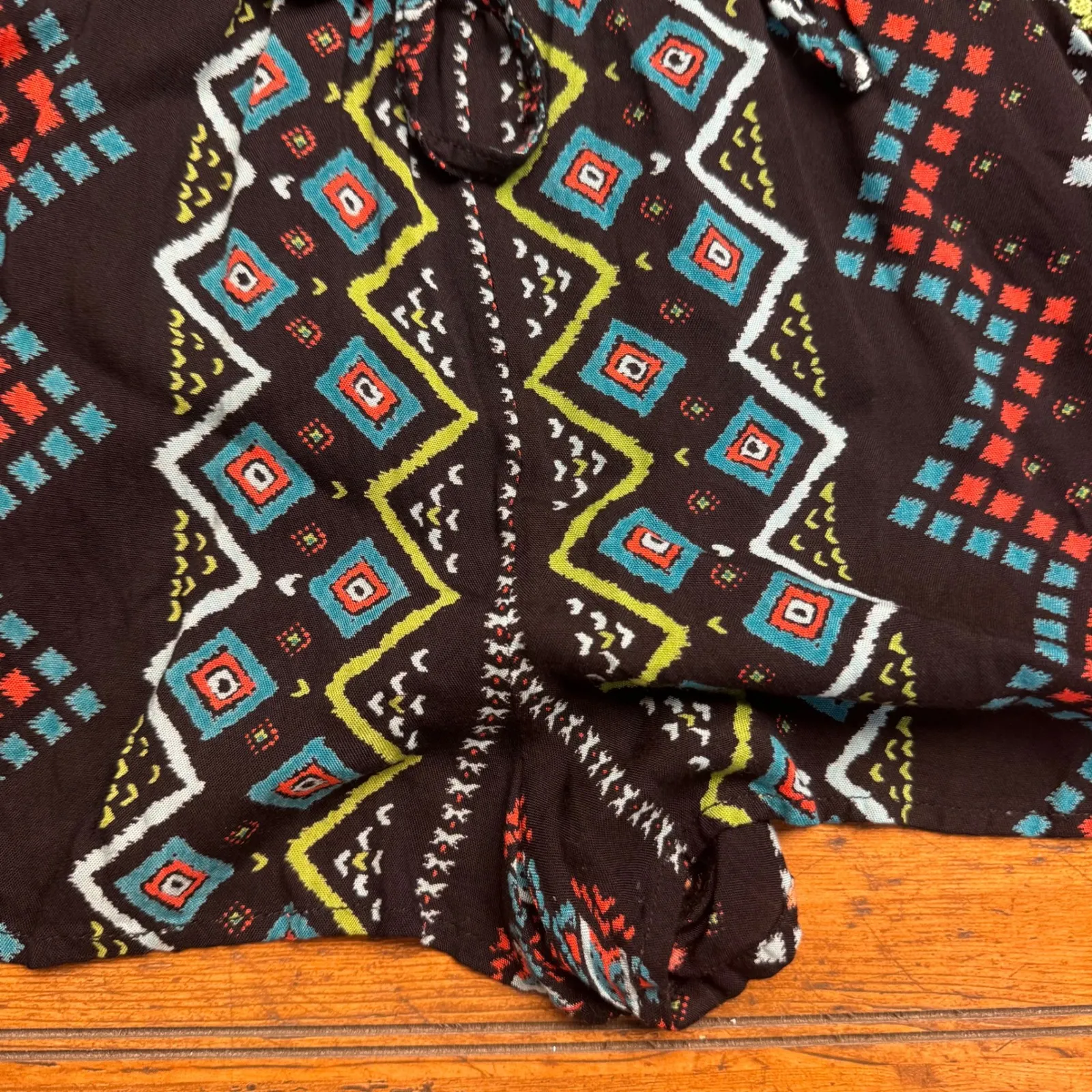 Fan Flirt Black Geometric Print Romper Shorts Strappy‎ Summer Women's S - Image 2