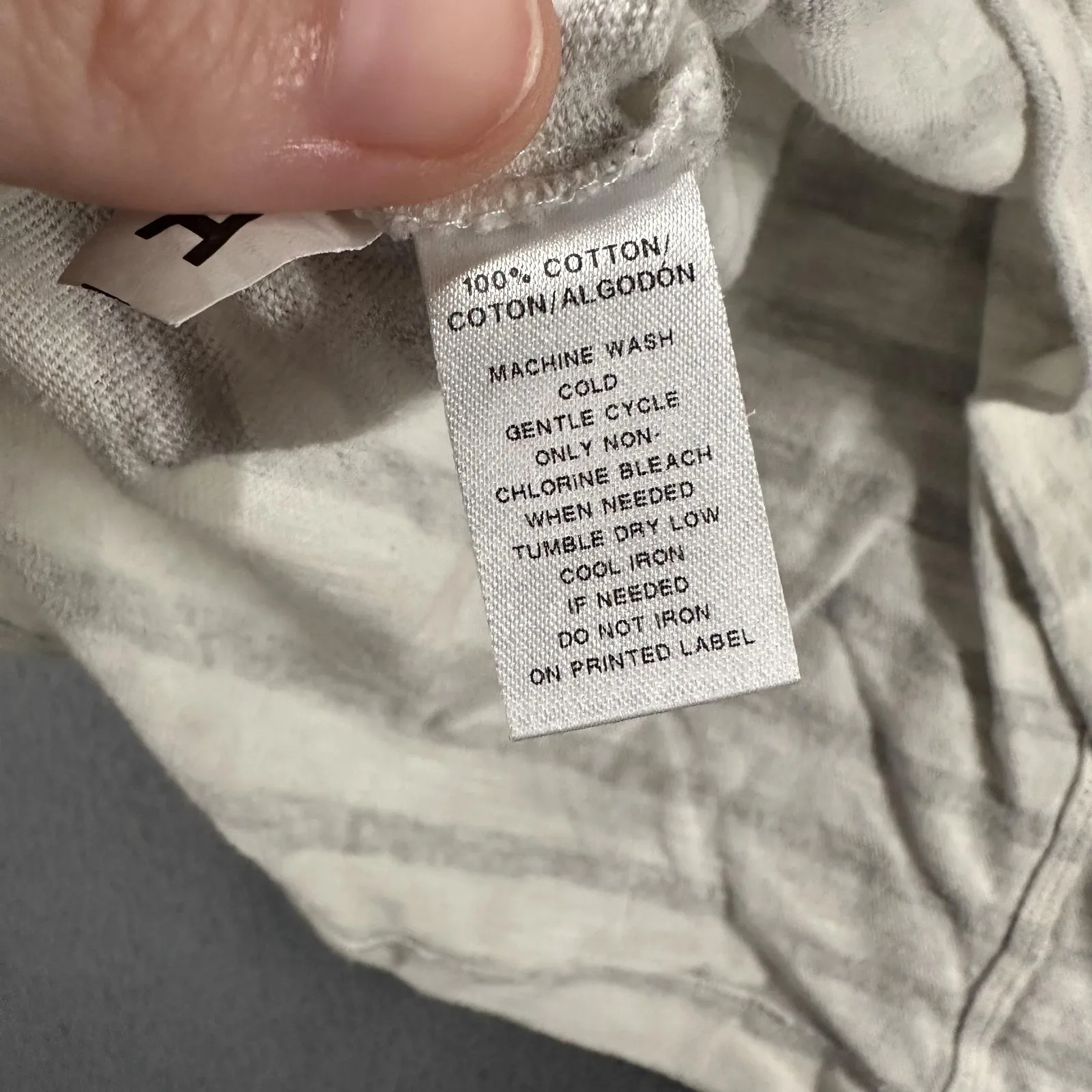 LOFT Shirt Womens XL White Gray Striped Long Sleeve Boat Neck Casual Top Tee - Image 6