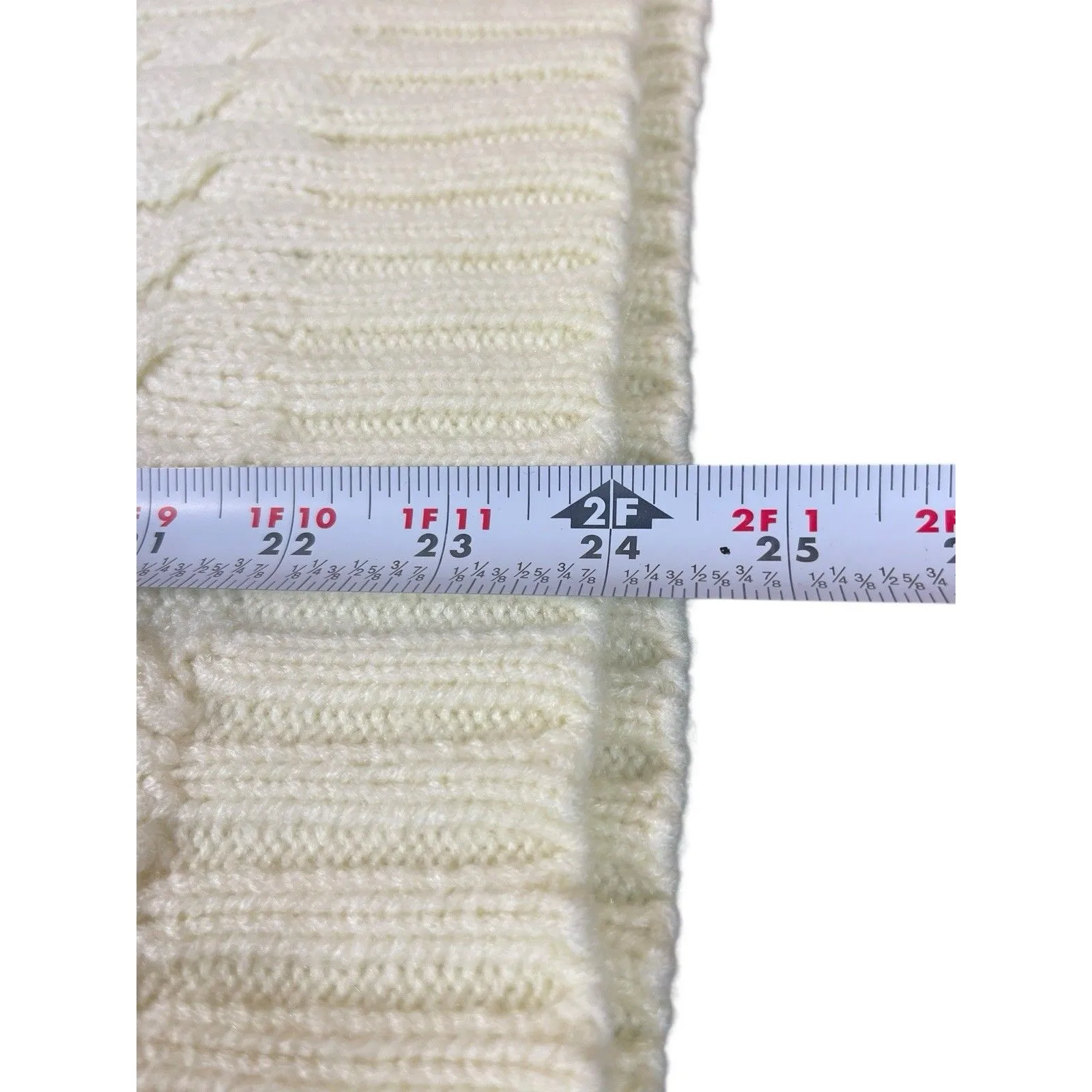 Ivory Knit Sweater Women’s Small Cream Aran Style Old Money Preppy - Image 7