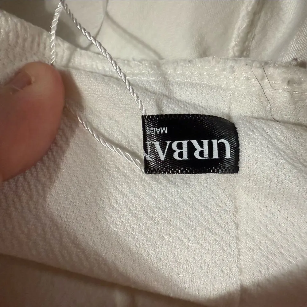 Cream Pleated Skater Mini Skirt‎ for Cocktail - Image 3