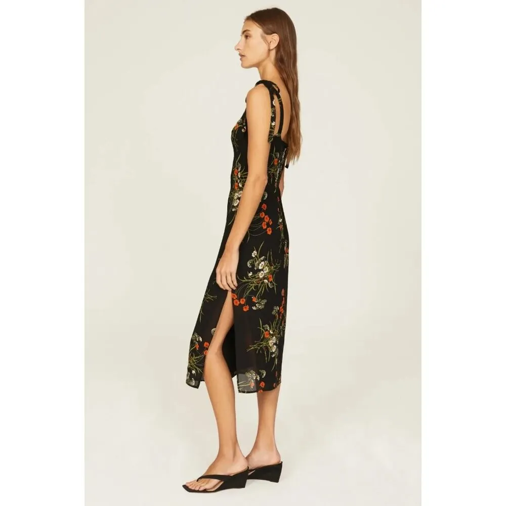 NWT Reformation Besse Midi in Robyn Floral Tie Straps Georgette Tank Dress 8 - Image 9