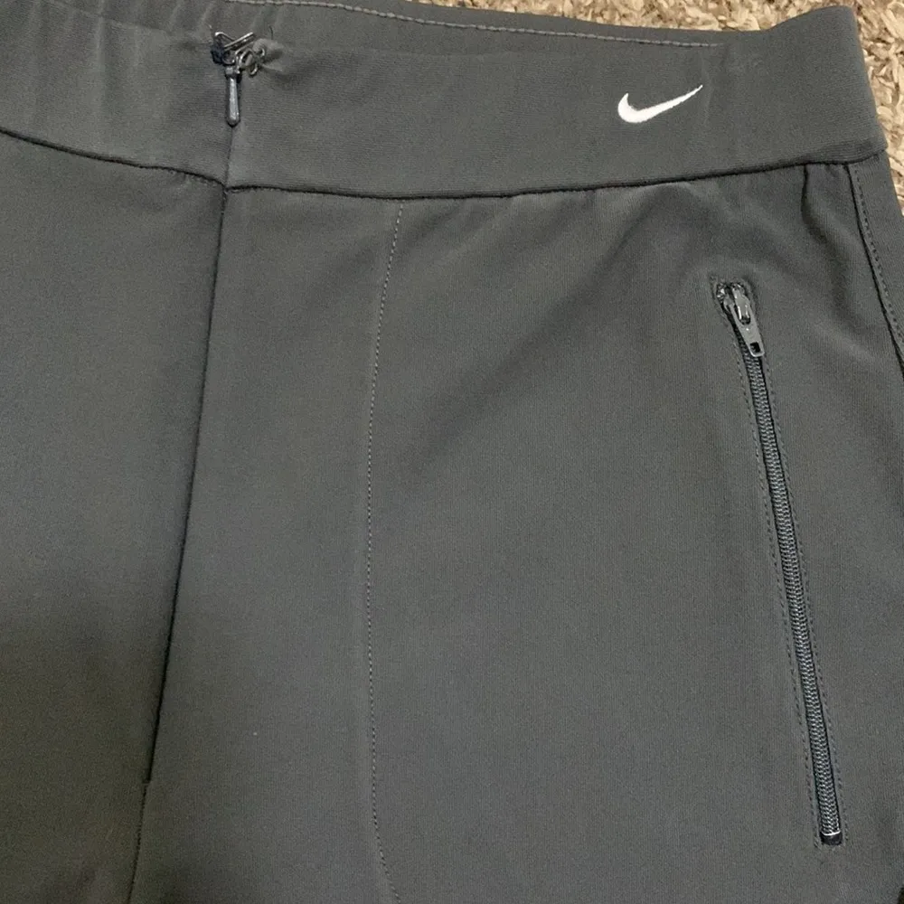 NIKE Dri fit zip up leggings straight leg gym training yoga size MEDIUM (8-10) - Image 2