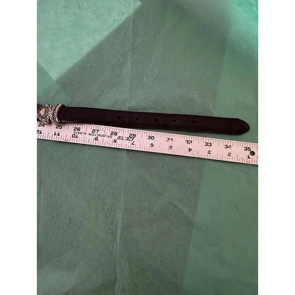 Ladies leather reversible belt black and brown with embellishments. Size med/30. - Image 5