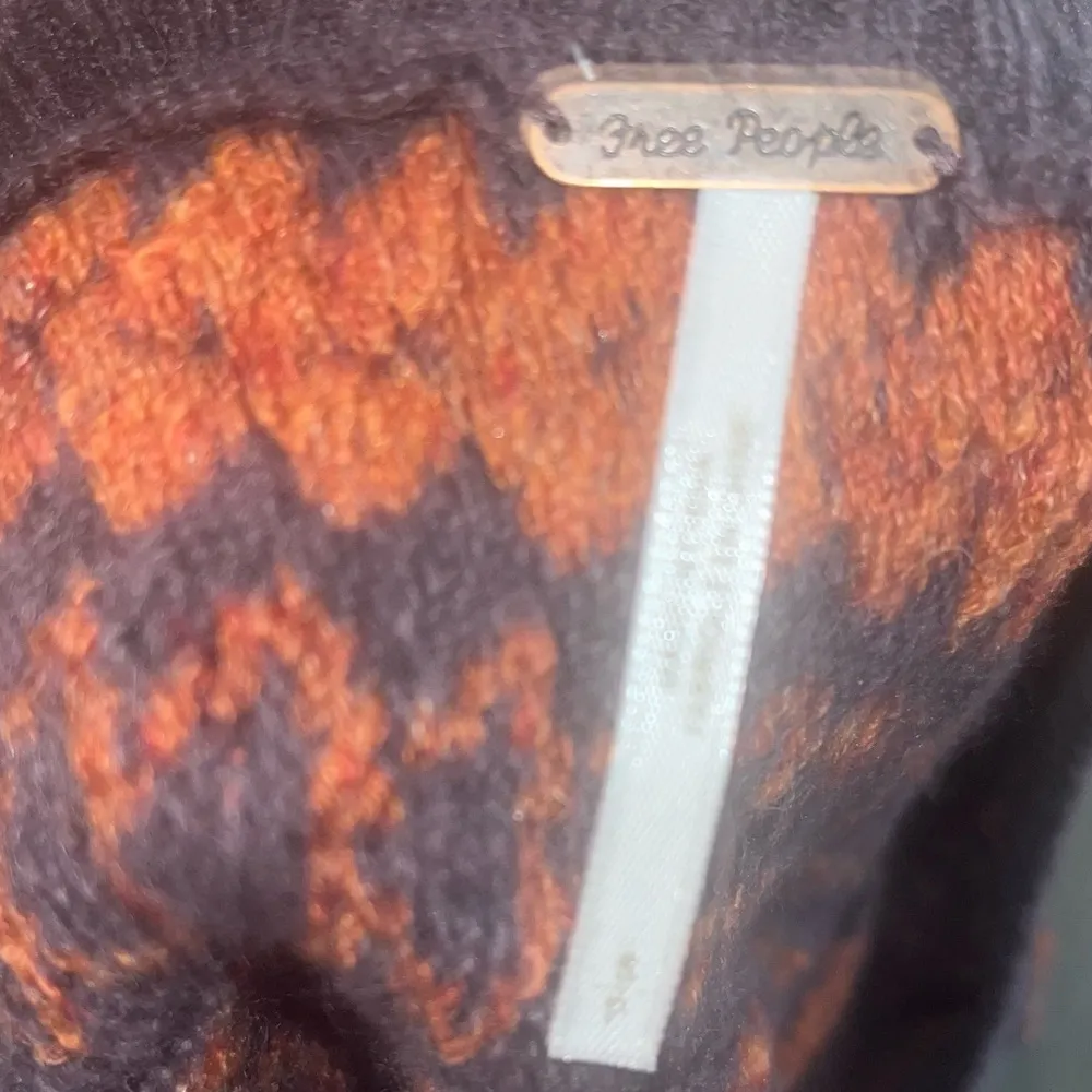 Free People Loch Lomond Off The Shoulder Flutter Sleeve Brown Sweater Small - Image 3