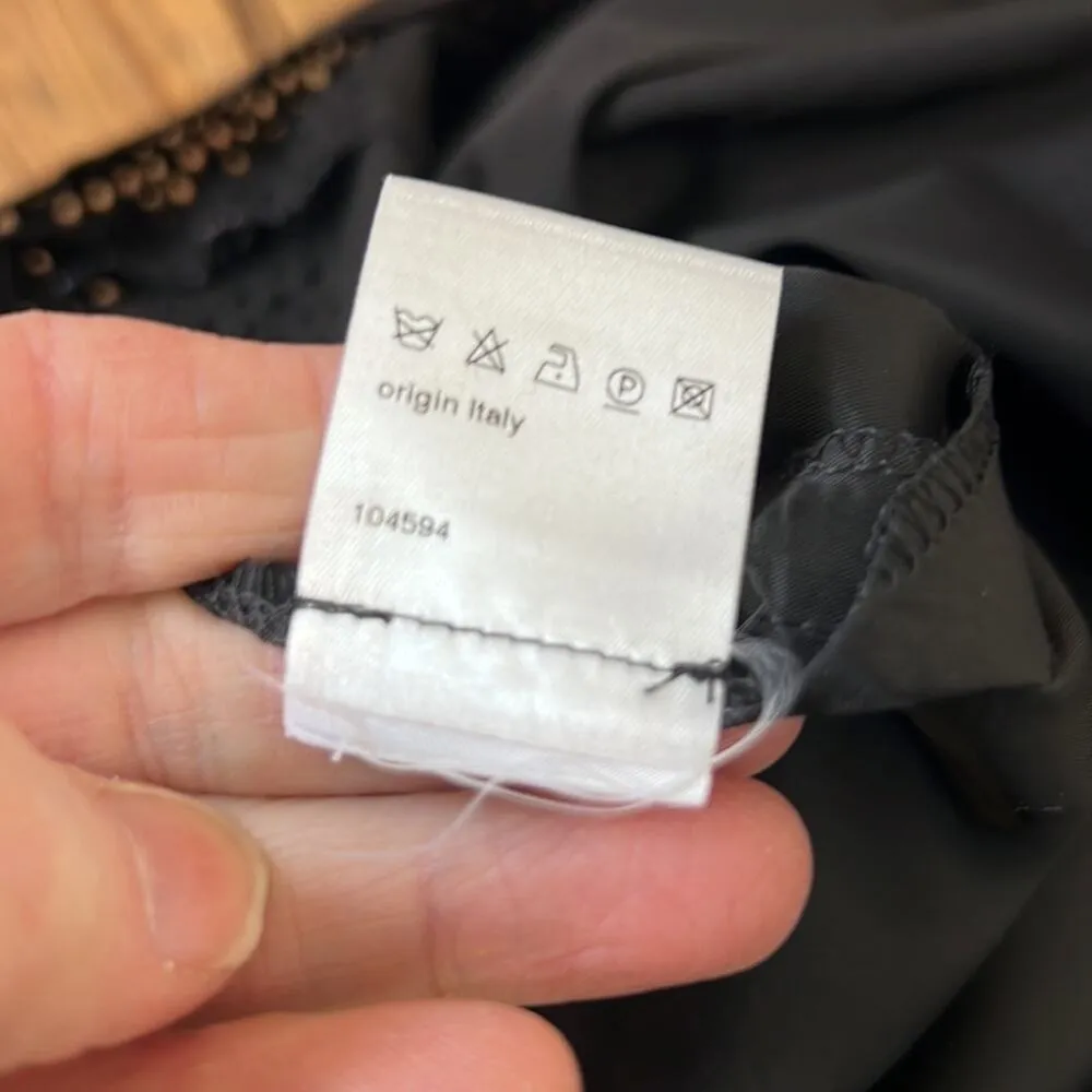 Women’s Akris Punto black cotton cutout hem pencil midi skirt size 4 - Image 9