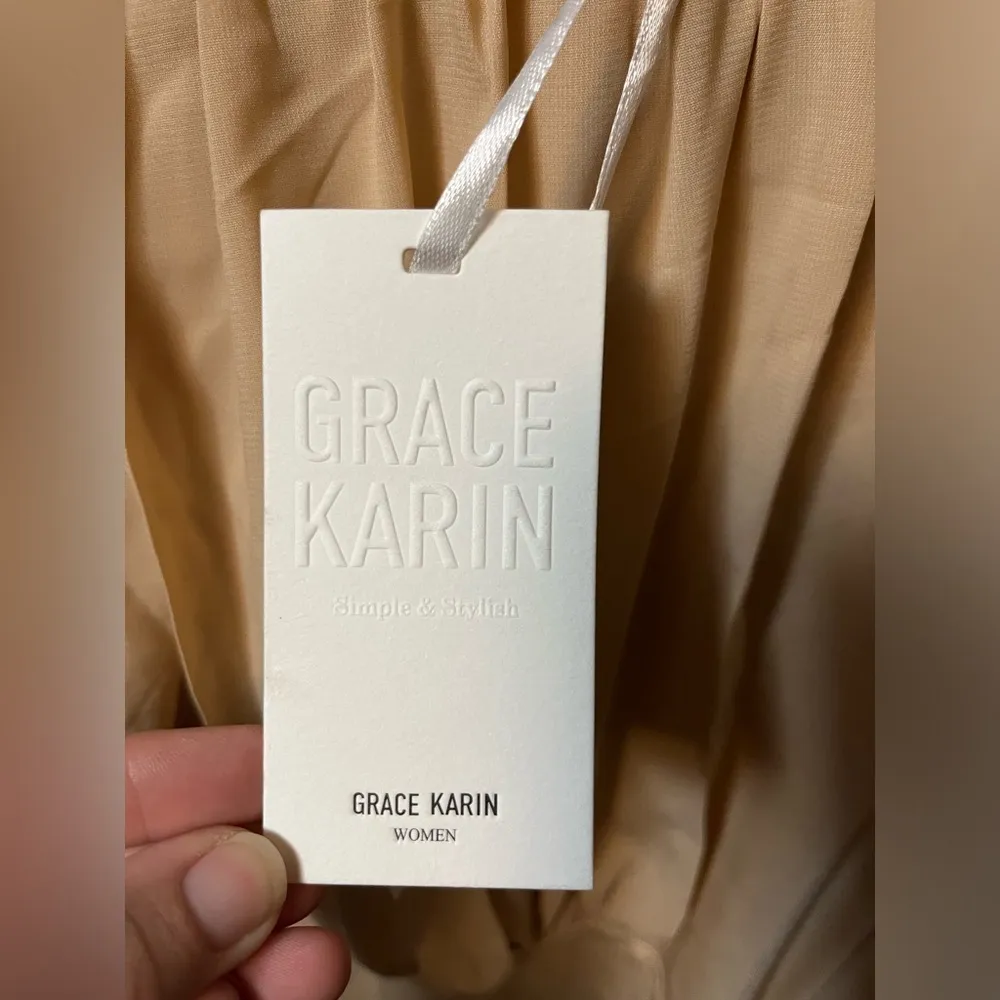 NWT! Grace Karin Pleated Balloon Long Sleeve Midi Dress 23-24” P2P - Image 6