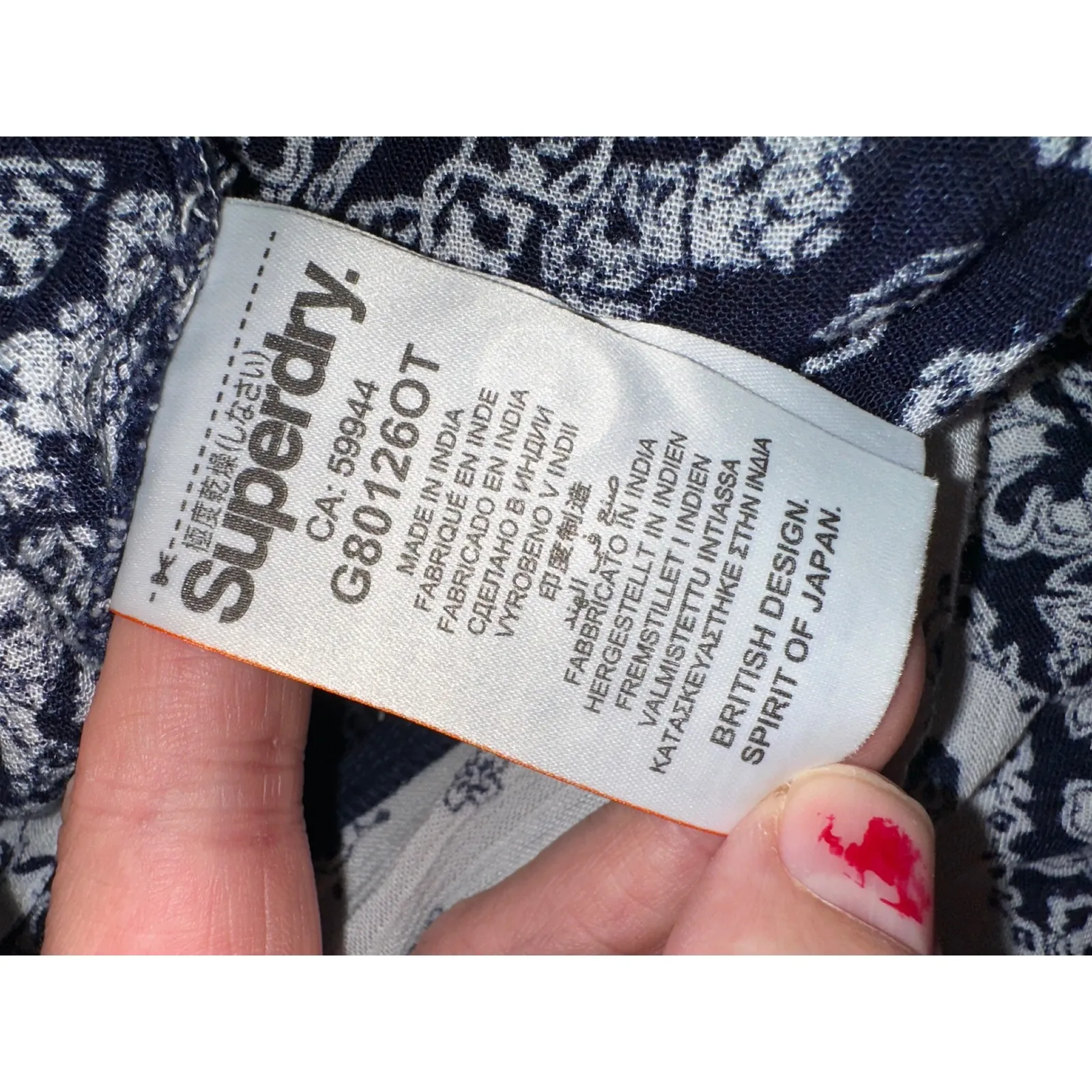 Superdry Womens Halter Dress Mini Sundress Navy White Bandana‎ Print Size 8 - Image 13