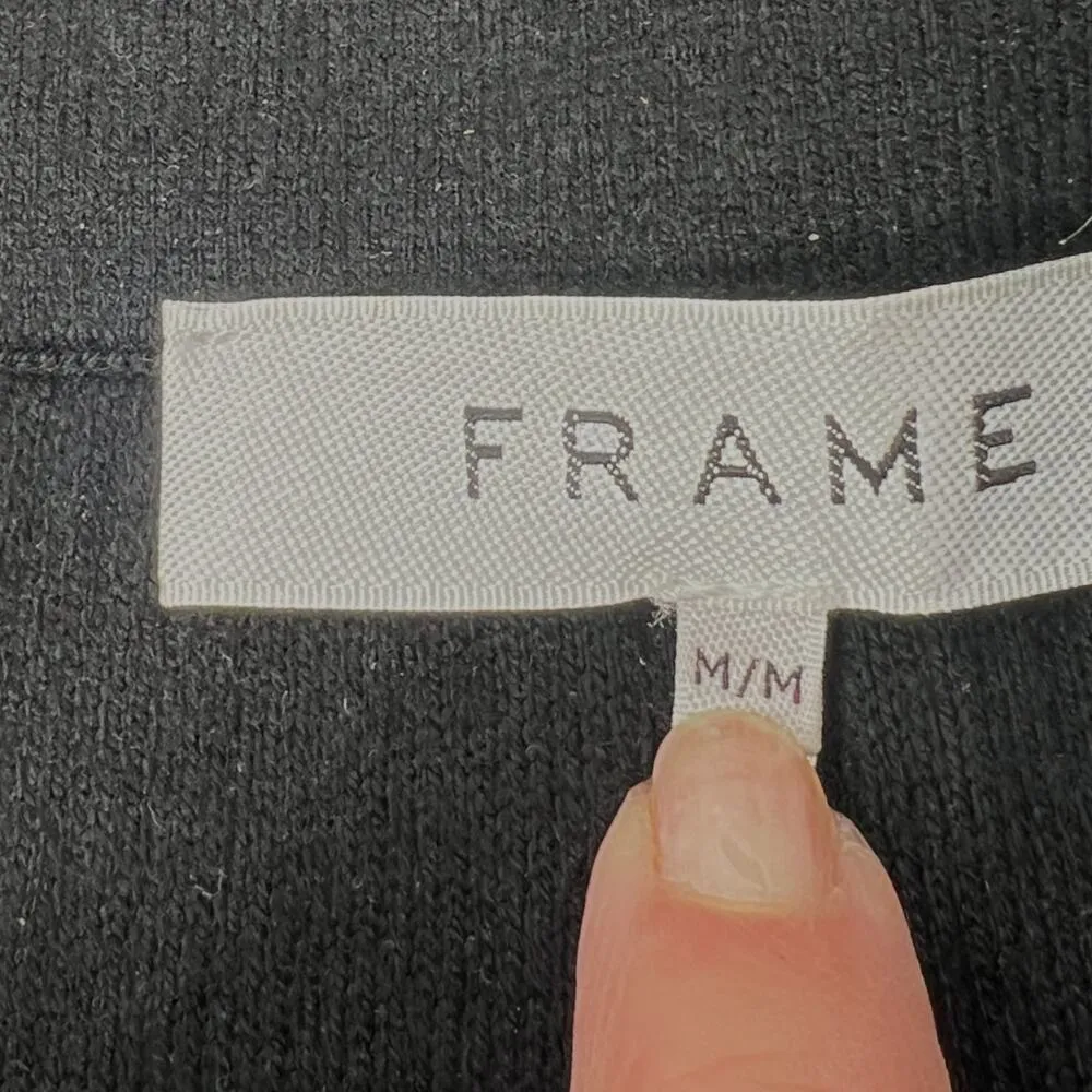 FRAME | M | Sweater Knit Biker Shorts Ribbed Lounge Intermix Black Stretchy Bike - Image 4