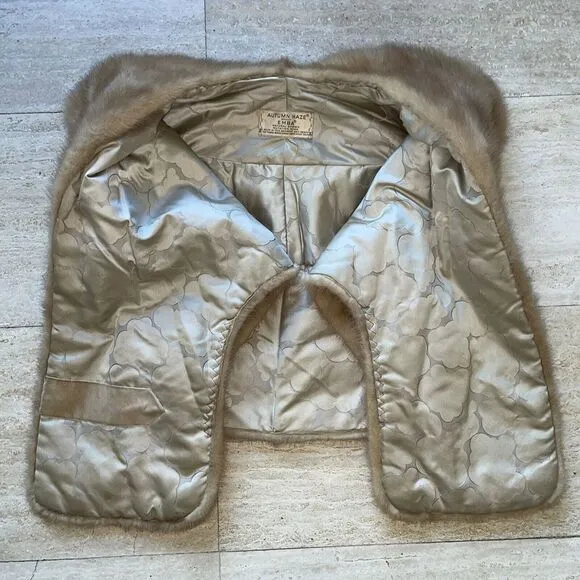 Vintage 1950's Custom Made Autumn Haze Mink Wrap/Cape/Cover Emba Brown‎ Size undefined - Image 7