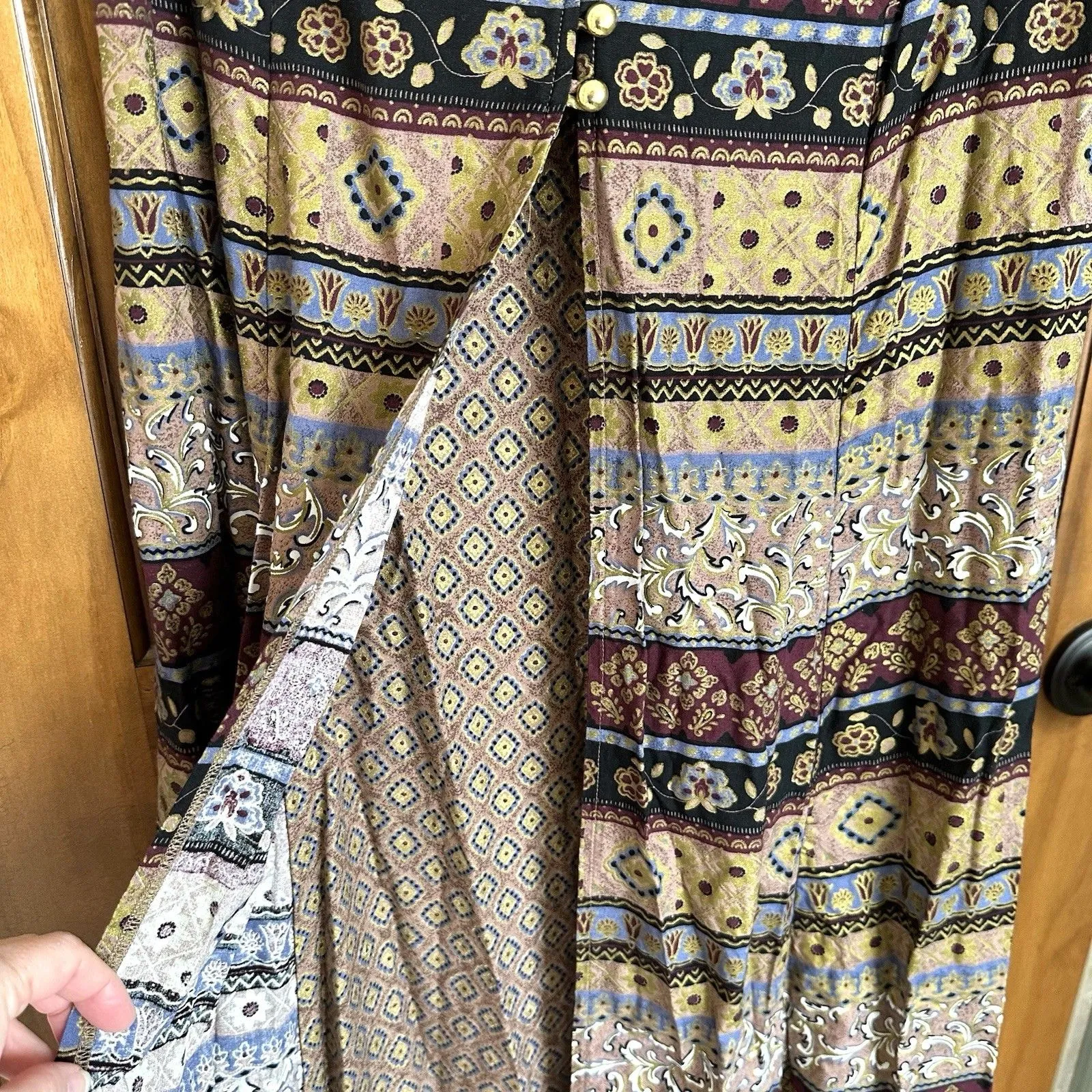 Vintage Betsy Lauren Maxi Dress 16 Sleeveless Boho Cottage Core Prairie Western - Image 4