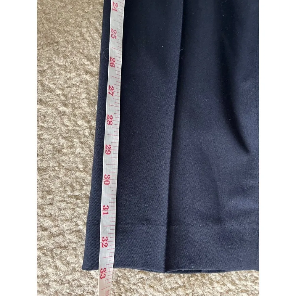 Bonpoint womens Italian navy straight leg high rise dress slack pants size IT 36 Blue - Image 7