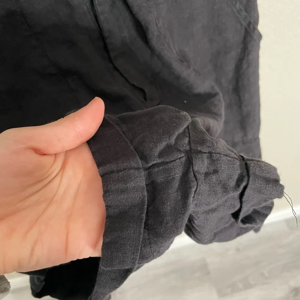 Banco Black Linen Utility Belted Romper Small - Image 5