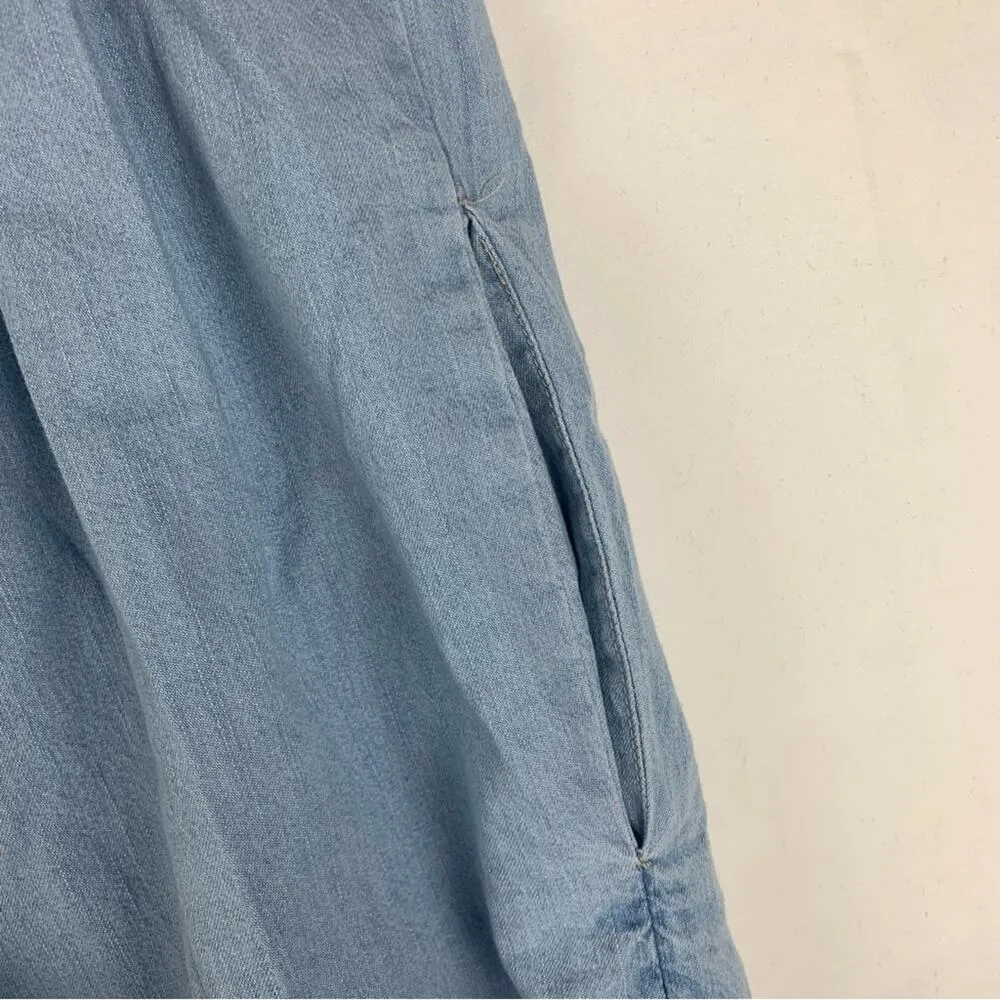 Free People women's size 4 small Fara Light Blue Denim Jumpsuit one piece - Image 9
