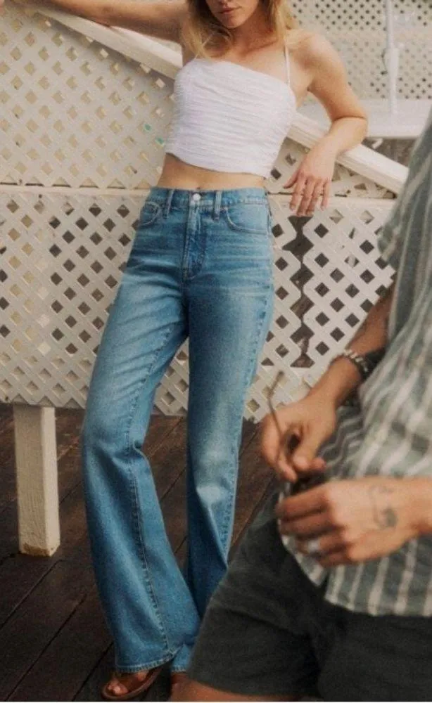 Madewell Tall Perfect Vintage Flare Jeans Light Wash - Image 3