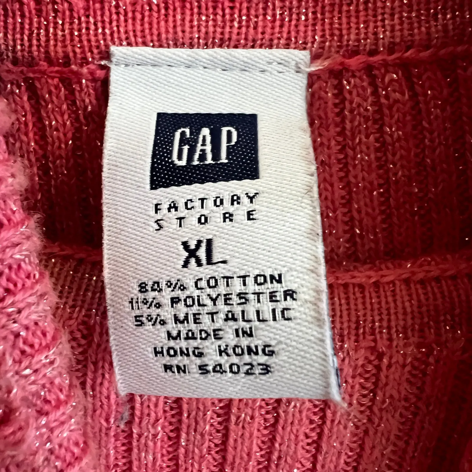 Vintage 90s Gap Pink Sweater Women's Medium Turtleneck Chunky Knit Y2K 2000s - Image 3